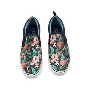 Bobs Skechers MENS SIZE 10 Slip On Shoes Dogs Floral Print Memory Foam Sole Skechers BOBs for Dogs Posh Pups Slip On Flat Memory Foam  main image 4